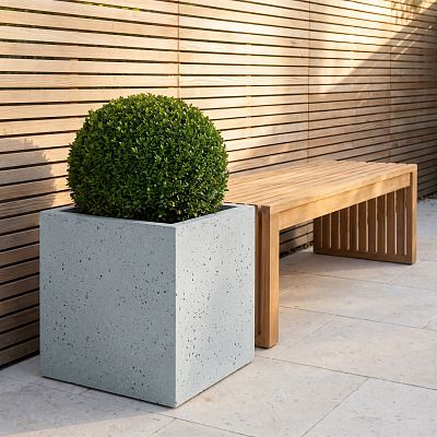 IDEALIST Lite Square Box Contemporary Marble Light Concrete Planter