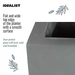 IDEALIST Lite Square Box Contemporary Light Concrete Planter