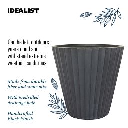 IDEALIST Lite Vintage Ribbed Round Vase Outdoor Planter