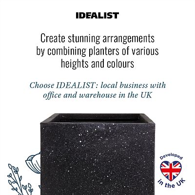 IDEALIST Lite Square Box Contemporary Marble Light Concrete Planter