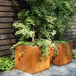 Andes Cube Corten Steel Outdoor Planter