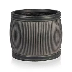 IDEALIST Lite Vertical Ribbed Vintage Style Barrel Round Planter