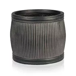 IDEALIST Lite Vertical Ribbed Vintage Style Barrel Round Planter