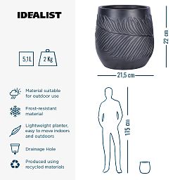 IDEALIST Lite Leaf Embossed Egg Planter