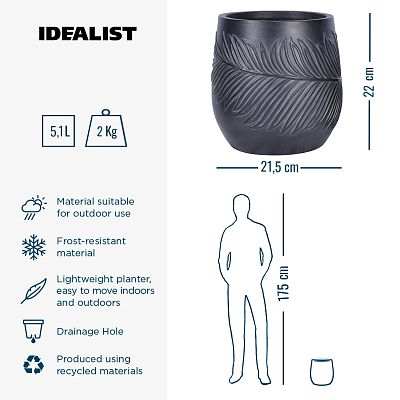 IDEALIST Lite Leaf Embossed Egg Planter