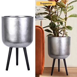 IDEALIST Lite Round Planter on Legs, Round Pot Plant Stand Indoor