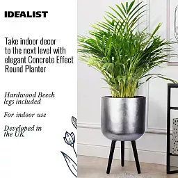 IDEALIST Lite Round Planter on Legs, Round Pot Plant Stand Indoor