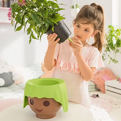 LECHUZA OJO Round Poly Resin Indoor Self-watering Planter