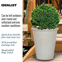 IDEALIST Lite Rustic Style Rolled Rim Vase Outdoor Planter