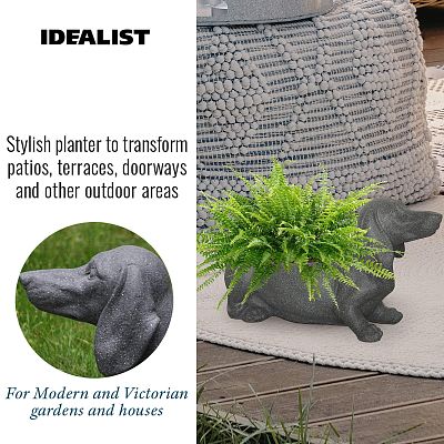 IDEALIST Lite Dog Oval Plant Pot Outdoor
