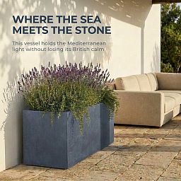 IDEALIST Lite Contemporary Light Concrete High Trough Planter