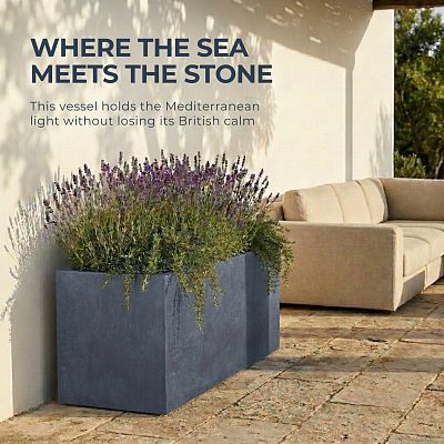 IDEALIST Lite Contemporary Light Concrete High Trough Planter