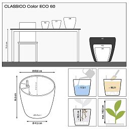 LECHUZA CLASSICO Color ECO Round PCR Plastic Self-watering Planter