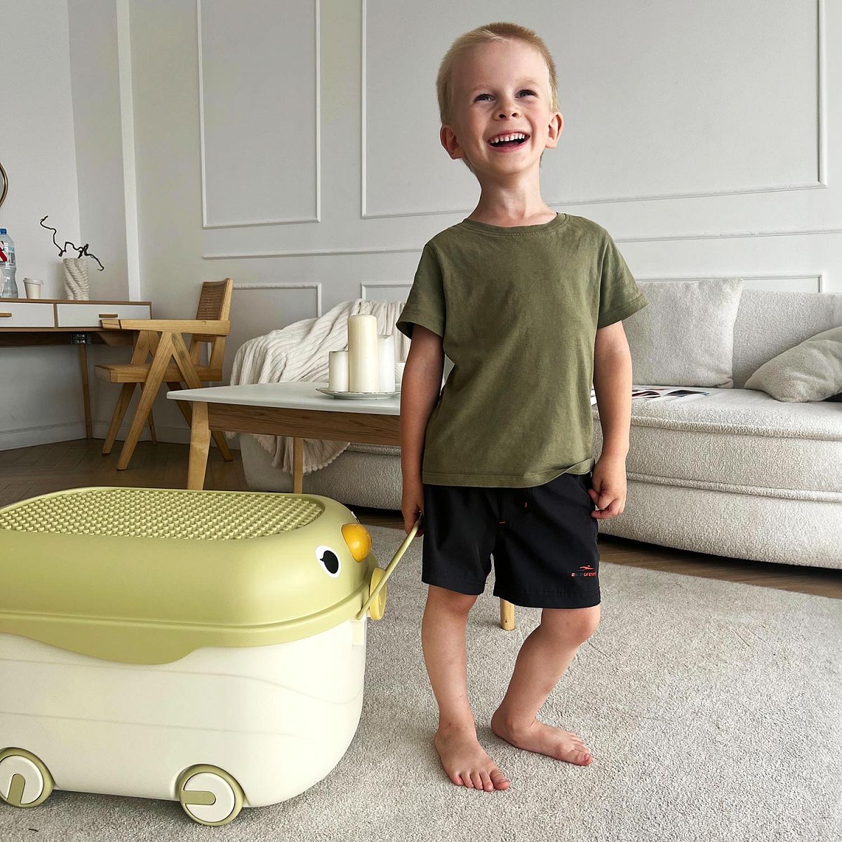 Toy Box for Toy Storage on Wheels with Lid by Froppi