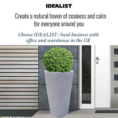 IDEALIST Lite Contemporary Round Light Concrete Planter