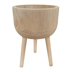 HORTICO GAIA Wooden House Planter with Legs, Tall Indoor Plant Pot Stand with Waterproof Liner
