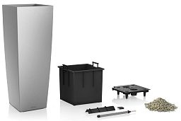 LECHUZA CUBICO ALTO Square Tall Poly Resin Self-watering Planter