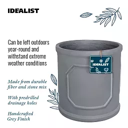 IDEALIST Chelsea Light Concrete Cylinder Garden Planter