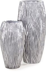 River Aluminium Round Tall Polystone Outdoor Planter