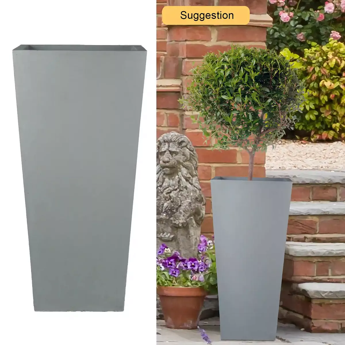 IDEALIST Lite Tall Tapered Contemporary Light Concrete Planter