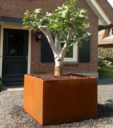 Andes Cube Corten Steel Outdoor Planter
