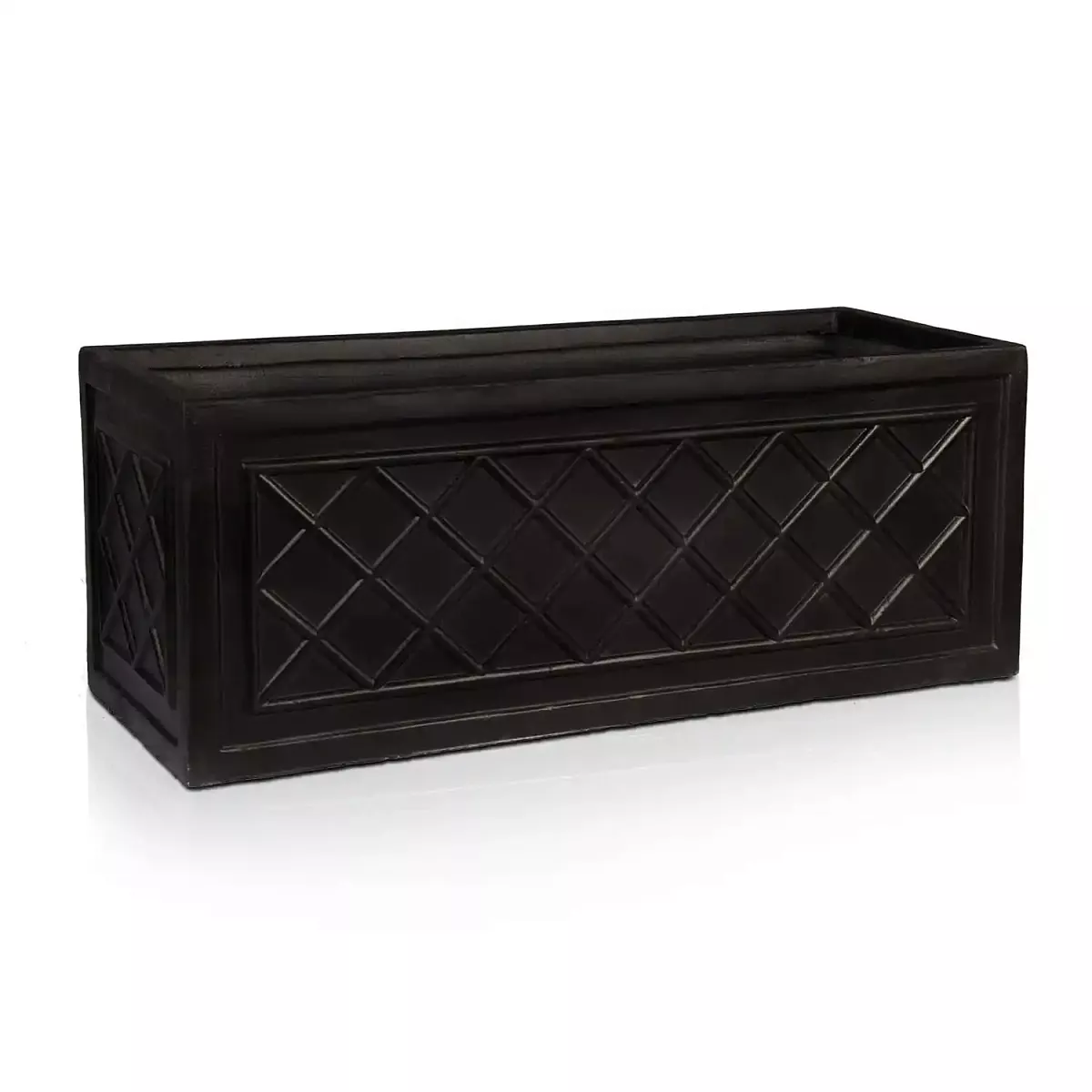 IDEALIST Lite Window Box Faux Lead Lattice Grey Light Stone Planter