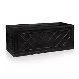 IDEALIST Lite Window Box Faux Lead Lattice Grey Light Stone Planter