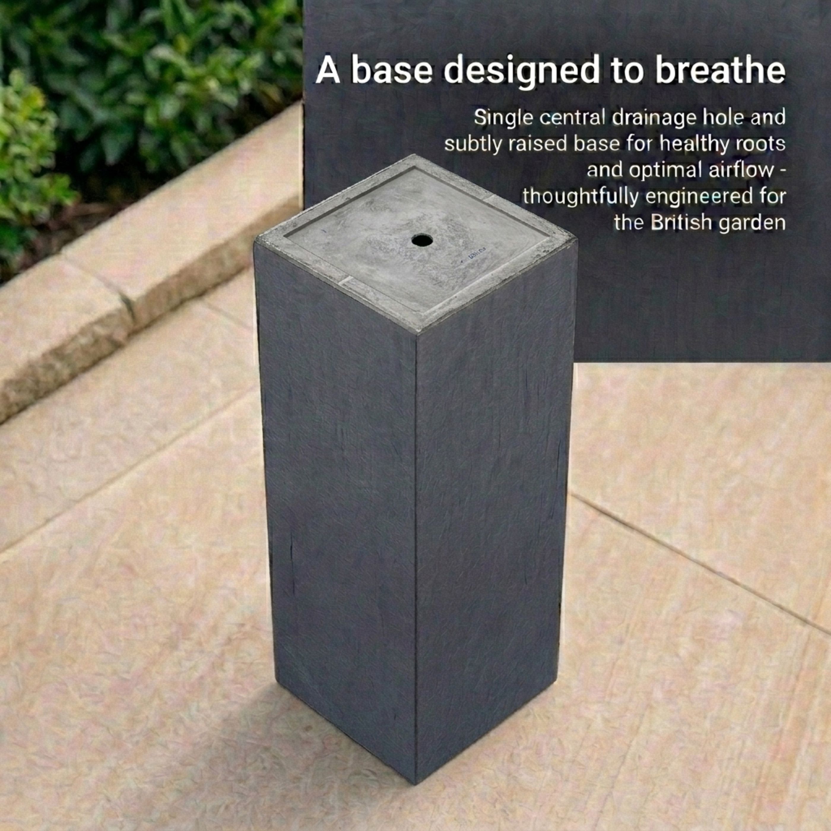 IDEALIST Lite Tall Square Contemporary Light Concrete Planter