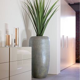 Cigar Round Tall Polystone Outdoor Planter