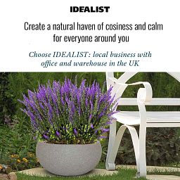 IDEALIST Lite Textured Concrete Effect Bowl Outdoor Planter