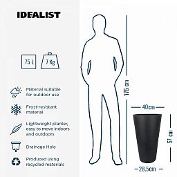 IDEALIST Lite Contemporary Round Light Concrete Planter