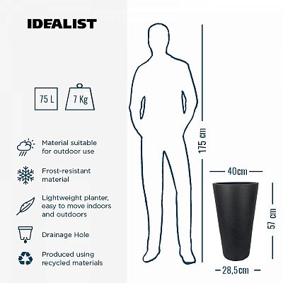 IDEALIST Lite Contemporary Round Light Concrete Planter