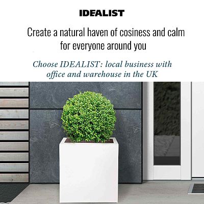 IDEALIST Lite Square Box Contemporary Light Concrete Planter