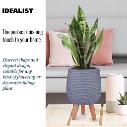 IDEALIST Lite Honeycomb Style Egg Planter on Legs, Round Pot Plant Stand Indoor