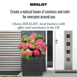 IDEALIST Lite Ribbed Light Concrete Square Planter