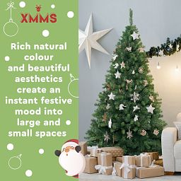 XMMS Birmingham Artificial Christmas Tree with Tree Skirt & Cotton Gloves Mixed Pine and Fir Green N
