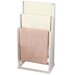 Froppi Bamboo Free Standing Towel Rack, Wooden Towel Holder and Ladder with 3 Bars