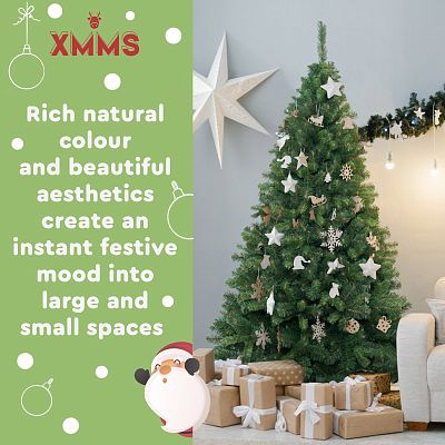 XMMS Birmingham Artificial Christmas Tree with Tree Skirt & Cotton Gloves Mixed Pine and Fir Green N