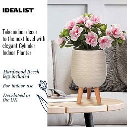 IDEALIST Lite Plaited Style Egg Planter on Legs, Round Pot Plant Stand Indoor