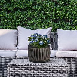 IDEALIST Lite Vertical Ribbed Vintage Style Barrel Round Planter