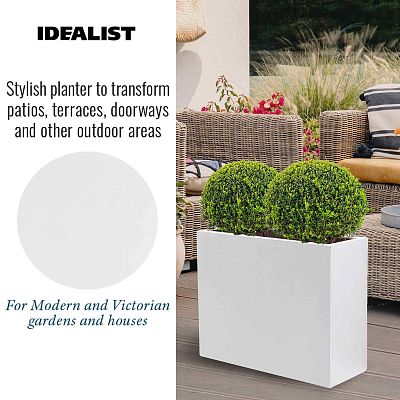 IDEALIST Lite Contemporary Light Concrete Trough Planter