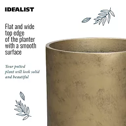 IDEALIST Lite Tall Round Metallic Indoor Planter