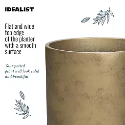 IDEALIST Lite Tall Round Metallic Indoor Planter