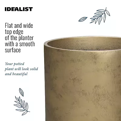 IDEALIST Lite Tall Round Metallic Indoor Planter