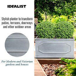 IDEALIST Lite Faux Lead Chelsea Light Concrete Through Planter