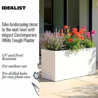 IDEALIST Lite Contemporary Light Concrete High Trough Planter