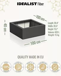 PURE Low Cube Outdoor Fiberglass Planter