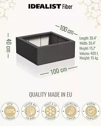 PURE Low Cube Outdoor Fiberglass Planter