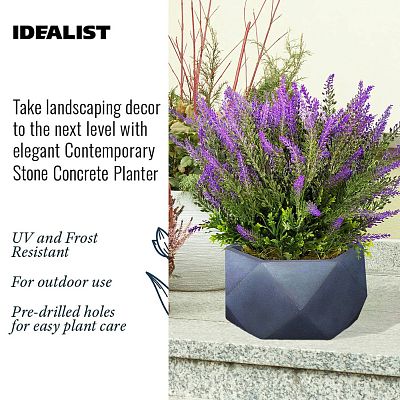 IDEALIST Lite Faceted Effect Bowl Planter Indoor Plant Pot