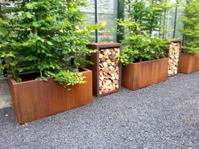 Andes Trough Corten Steel Outdoor Planter